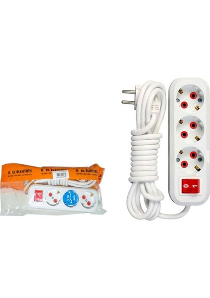 Asel Priz 3 Lü 3 mt Anahtarlı fiyatları