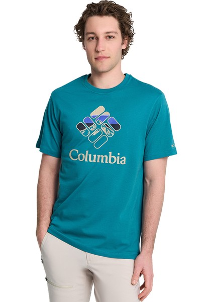 Heavenly Stacked Gem Erkek Mavi Outdoor T-Shirt Cs0413-364