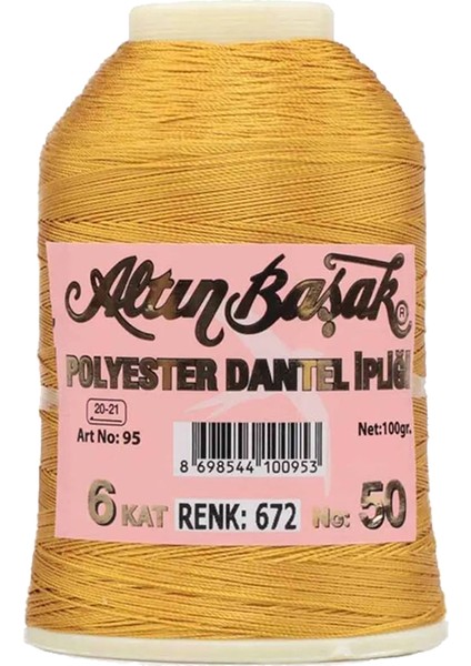 3 Adet Altınbaşak Oya ve Dantel Ipi 20 gr - Royaleks - No: 672