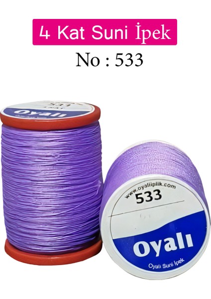 Oyalı 4 Kat Suni Ipek Iplik Iğne Oyası Boncuk Ipi Tığ Oyası NO:533