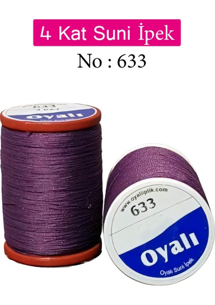Oyalı 4 Kat Suni Ipek Iplik Iğne Oyası Boncuk Ipi Tığ Oyası NO:633