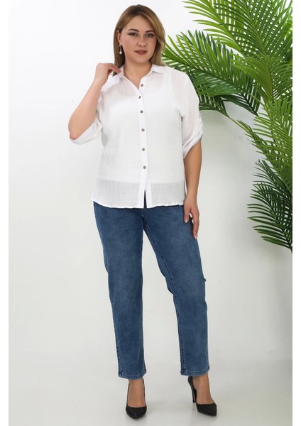 %100 Cotton Büyük Beden Kadın Müslin Kumaş Gömlek fiyatları
