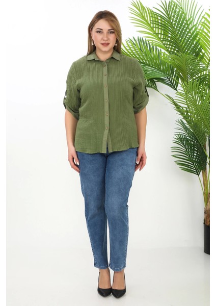 %100 Cotton Büyük Beden Kadın Müslin Kumaş Gömlek fiyatları