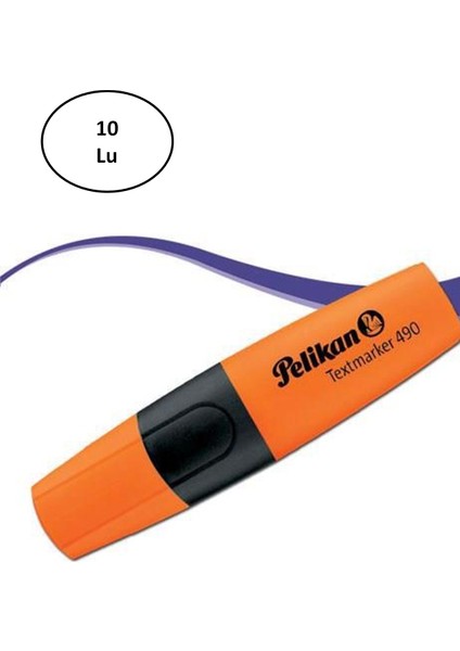 Pelikan 490 Fosforlu Kalem Turuncu 10'lu