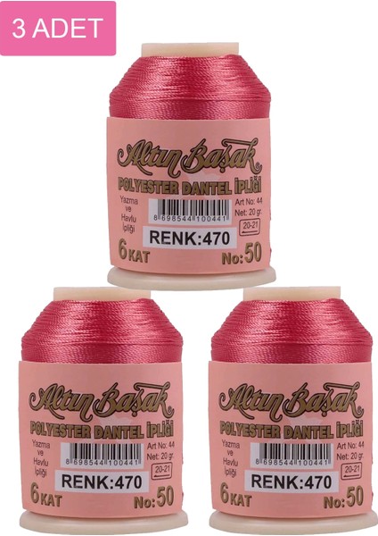 3 Adet Oya ve Dantel Ipi 20 gr - Royaleks - No: 470