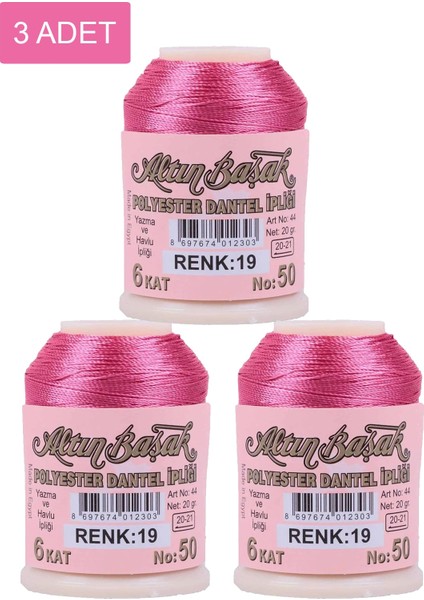 3 Adet Oya ve Dantel Ipi 20 gr - Royaleks - No: 019
