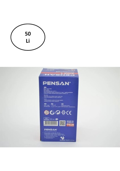 Pensan 2021 Tükenmez Kalem Kırmızı 1.0 mm 50'li