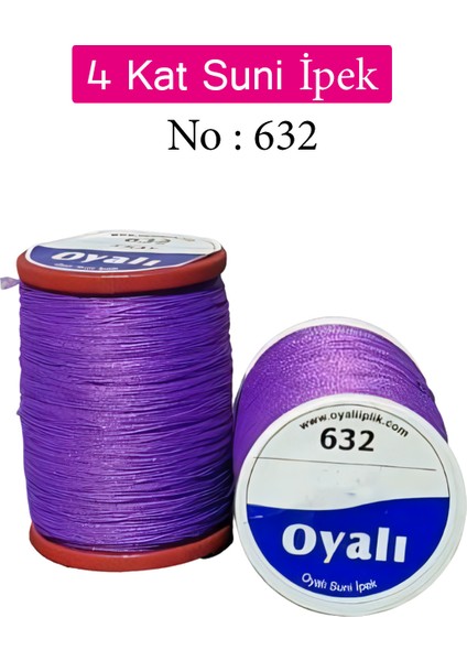 Oyalı 4 Kat Suni Ipek Iplik Iğne Oyası Boncuk Ipi Tığ Oyası NO:632