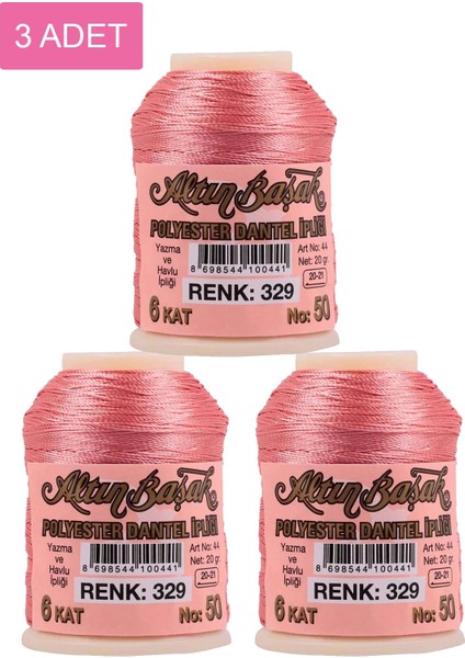 3 Adet Altınbaşak Oya ve Dantel Ipi 20 gr - Royaleks - No: 329