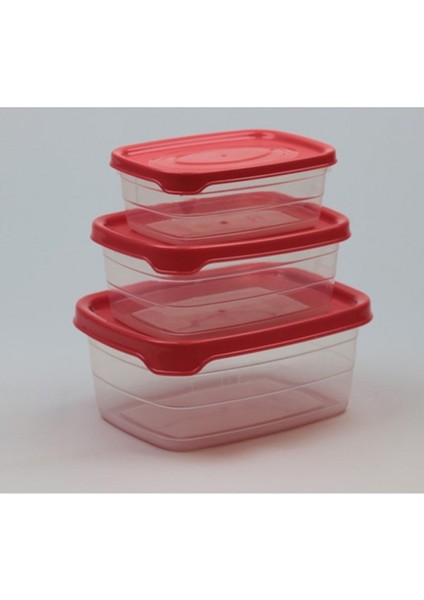Plastik Saklama Kabı 3'lü 400 ml - 670 ml - 1.2 Lt. ROYALEKS-BNM-0513
