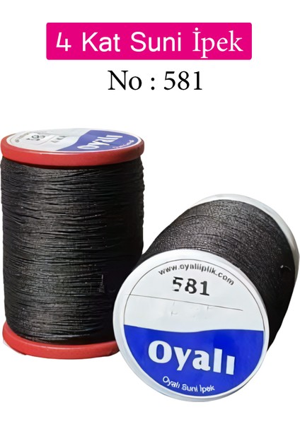 Oyalı 4 Kat Suni Ipek Iplik Iğne Oyası Boncuk Ipi Tığ Oyası NO:581