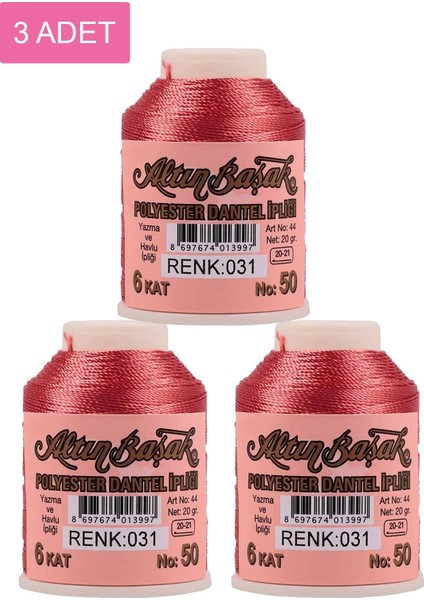 3 Adet Altınbaşak Oya ve Dantel Ipi 20 gr - Royaleks - No: 031