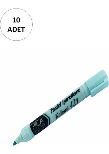 10 Adet Picador Fosforlu Kalem Pastel Kx 089H/441 Mavi 10'lu