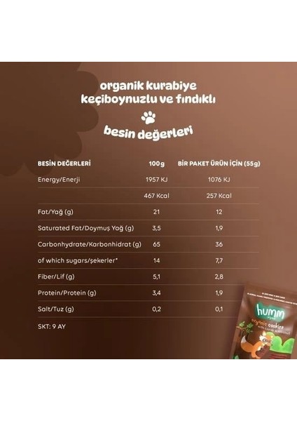 Nessiworld Humm Organik Keçiboynuzlu ve Fındıklı Vegan Kurabiye 55 gr indirimleri