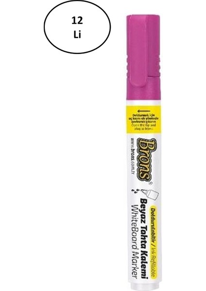 Brons BR-964 Doldurulabilir Tahta Kalemi Pembe 12'li