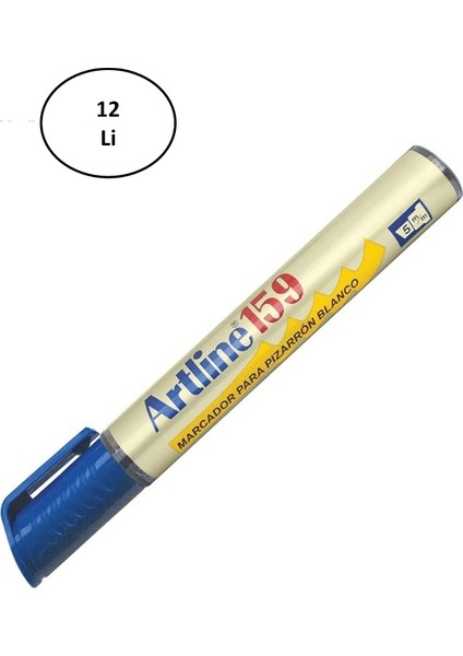 Artline Boardmarker Beyaz Tahta Kalemi Kesik Uçlu 159 Mavi 12'li