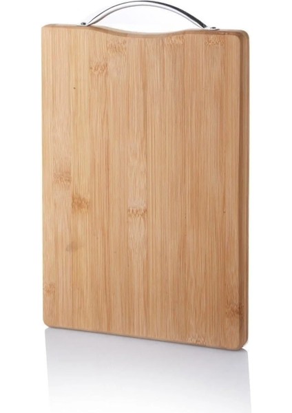 Metal Tutacaklı Lüx Bambu Kesme Tahtası 30CM X20CMX1.8CM ROYALEKS-67458