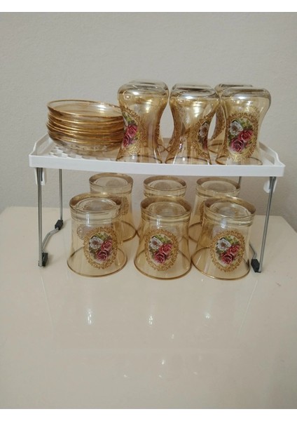 Mutfak Rafı Bardak Düzenleyici Bardak Rafı Dolap Içi Düzenleyici 14X30X15 ROYALEKS-TİM308 fiyatları