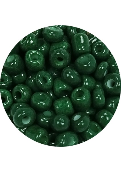 Dökme Cam Kum Boncuk Büyük Boy (6/0) 4 mm - 60 Gram - Koyu Yeşil - BNC140