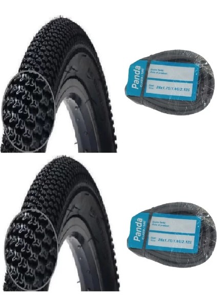 26 Jant 26x2.10 (50-559) Bisiklet Dış Lastiği D2698 X 2 Adet + Panda Iç Lastik Seti