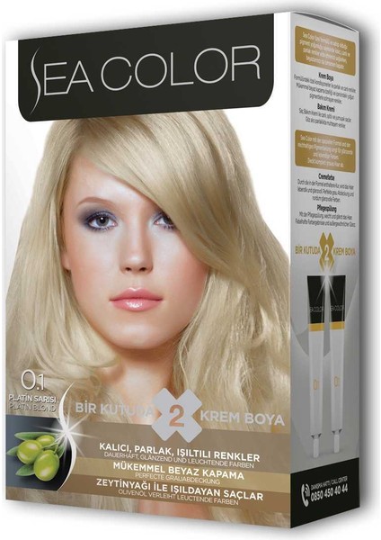 2x2 Tüp Krem Saç Boyası Seti Platin Sarısı No:0.1 modelleri