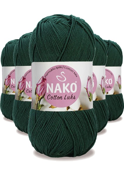 5 Adet Cotton Lüks Yelek Tunik Kazak Bluz Hırka İpi Yünü Koyu Yeşil 97580