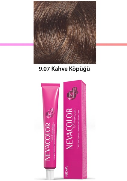 Premium 9.07 Kahve Köpüğü - Kalıcı Krem Saç Boyası 50 G Tüp