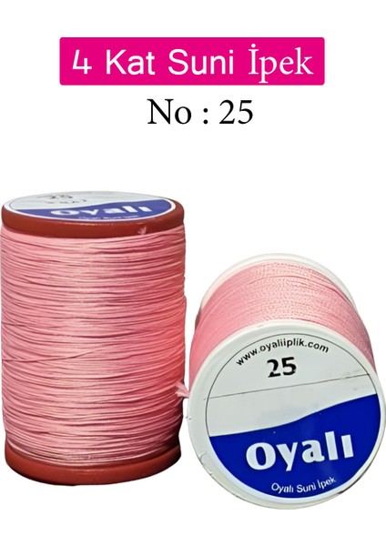 Oyalı 4 Kat Suni Ipek Iplik Iğne Oyası Boncuk Ipi Tığ Oyası No:25