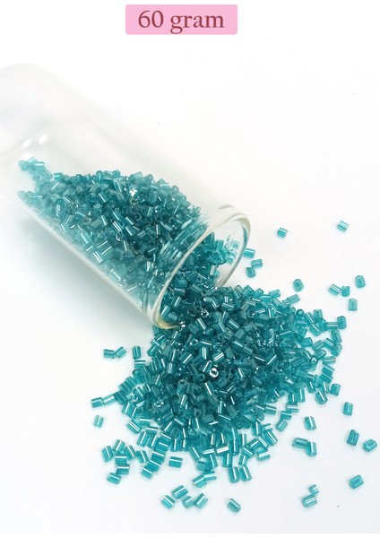 Kesme Cam Boncuk 2mm - 60 Gram - Şeffaf Turkuaz - BNC364