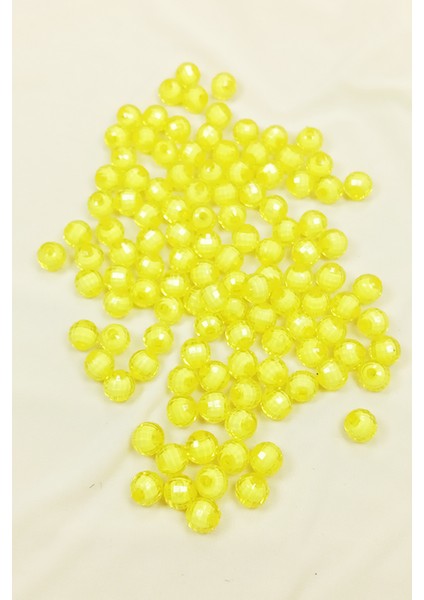 Dünya Boncuk Içten Boncuklu Bileklik Çanta Boncuğu 10 mm 50 gr Sarı - BNC464