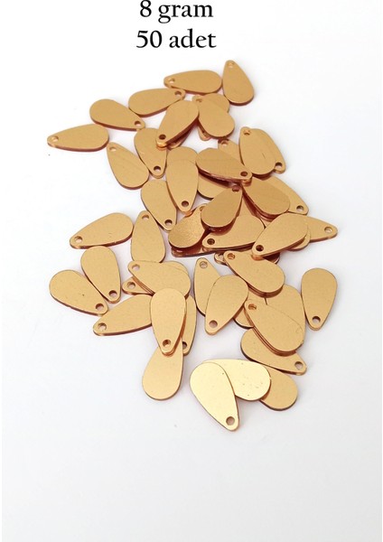 Oya Abiye Bileklik Kolye Pleksi Metalik Plastik Pul Altın Renk 8 Gram 50 Adet - BNC484