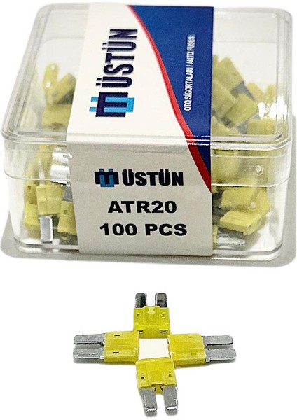 100 Adet Mikro Sigorta 2 Ayaklı 20 Amper