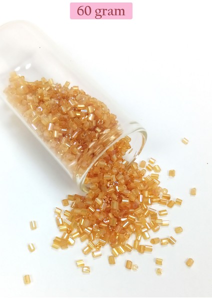 Kesme Cam Boncuk 2mm - 60 Gram - Şeffaf Altın - BNC366