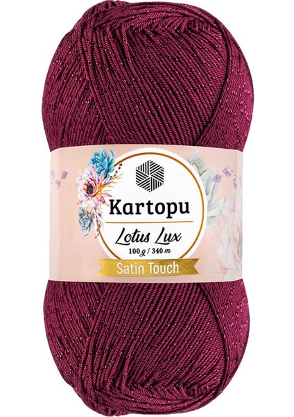 1 Adet Lotus Lux Bikini Büstiyer Bluz Simli Örgü Ipi K747 Vişne