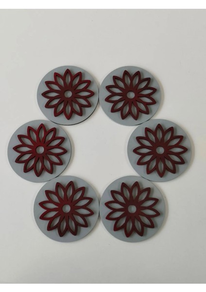 Çiçek Kabartmalı Bardak Altlığı (6 Adet)|8*8 CM|BA4006 fiyatları