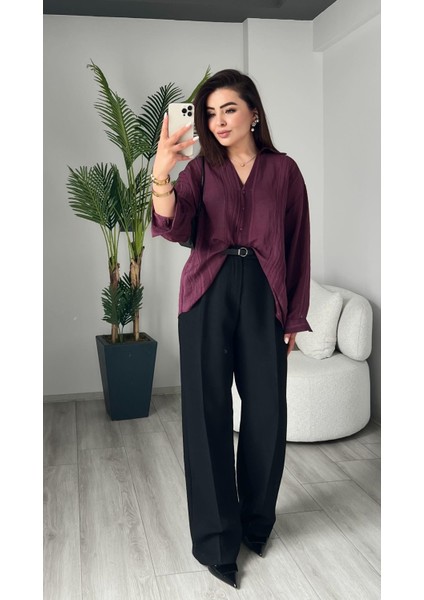 Siyah Premium Palazzo Pantolon