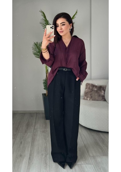 Siyah Premium Palazzo Pantolon