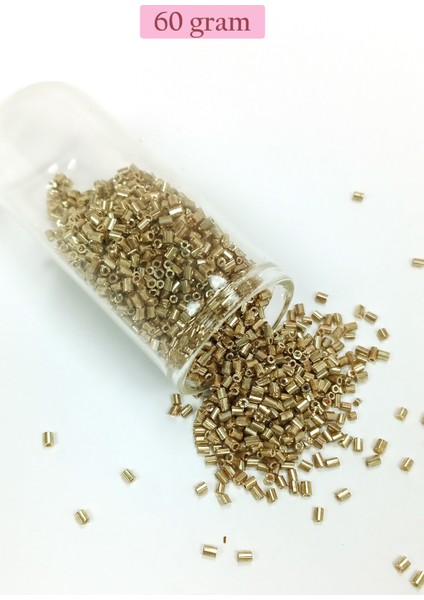 Kesme Cam Boncuk 2mm - 60 Gram - Gold - BNC356