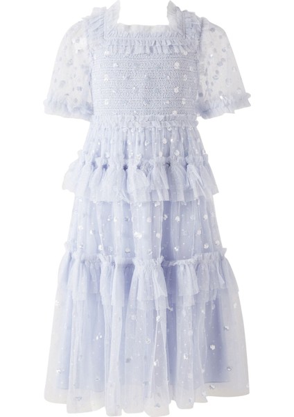 Çocuklar Için Puantiye Desenli Elbise