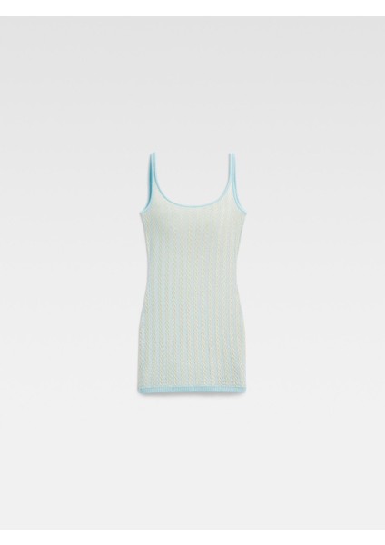 Şık Stretch Mini Elbise Fitli Tasarım, Dantel Motifli Viskoz