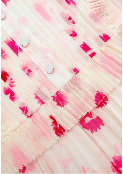 Kız Çocukları Için Baskılı Şifon Mini Elbise modelleri