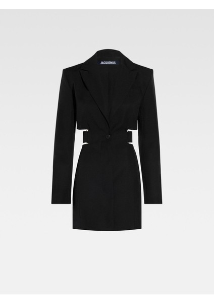 Şık Blazer Mini Elbise Kısa Kesim, Çıkarılabilir Kemer & Gizli Düğme Kapatma indirimleri