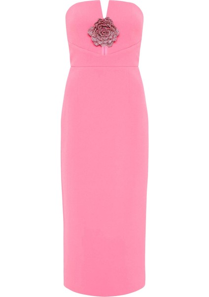 Aubree Straplez Midi Elbise