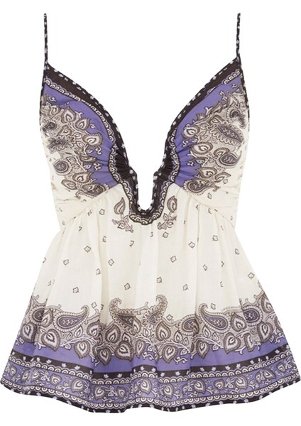 Bohem Tarzı Maxine Plunge Cami