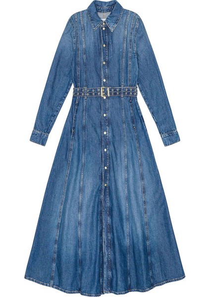 Şık Denim Maxi Elbise