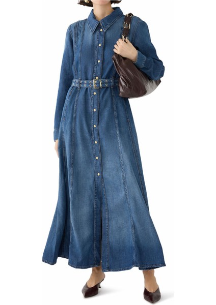 Şık Denim Maxi Elbise fiyatları