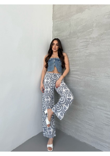 Keten Karışımlı Bol Kesim Pantolon YENİKET-333