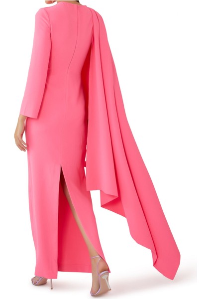 Lydia Pelerinli Maxi Elbise - Pembe modelleri