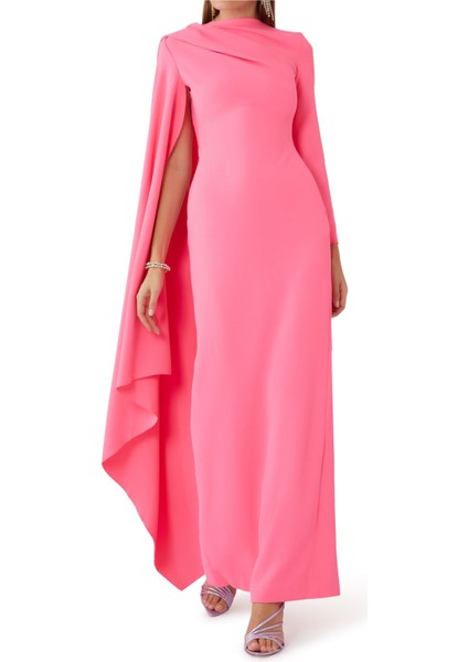 Lydia Pelerinli Maxi Elbise - Pembe indirimleri