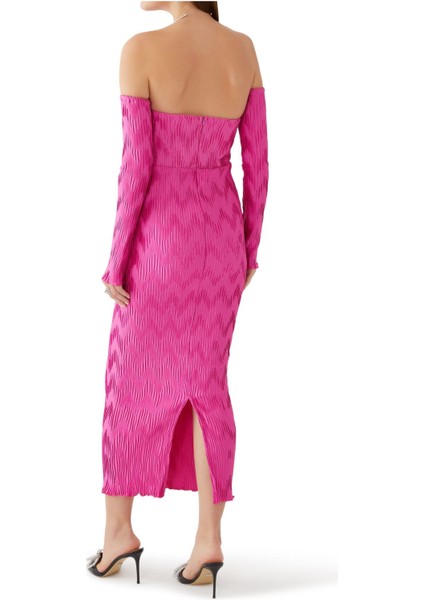 Şık Dökümlü Midi Elbise - L’idee modelleri